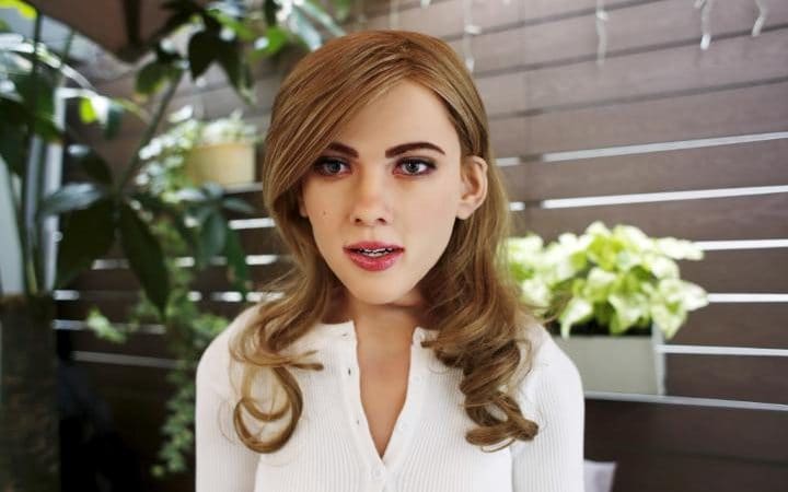 A robot built to look like Scarlett Johansson. She was not involved in its creation
