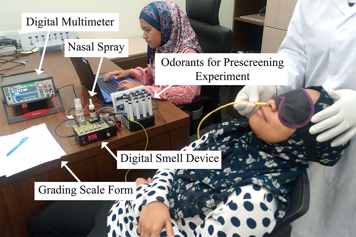 The digital smell experiment setup 